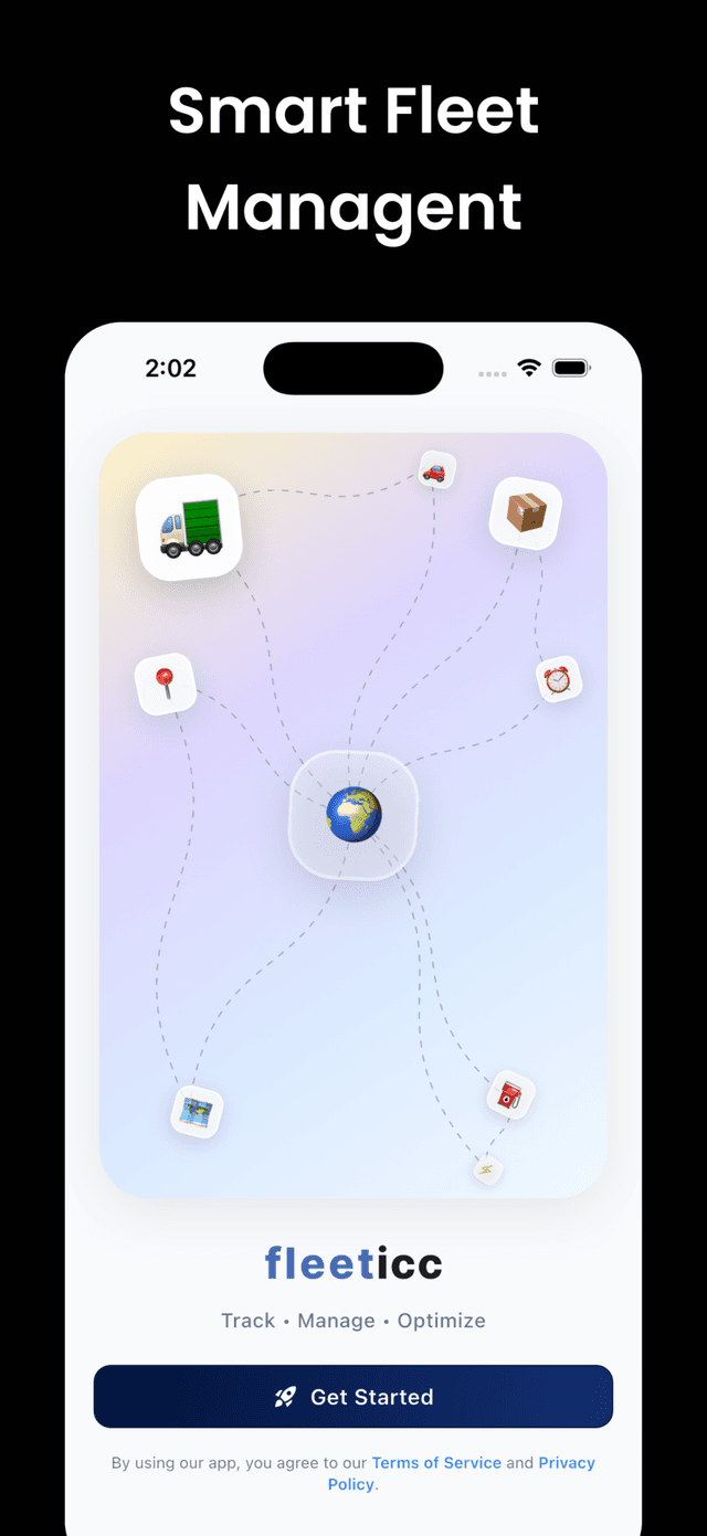 Fleeticc mobile app interface